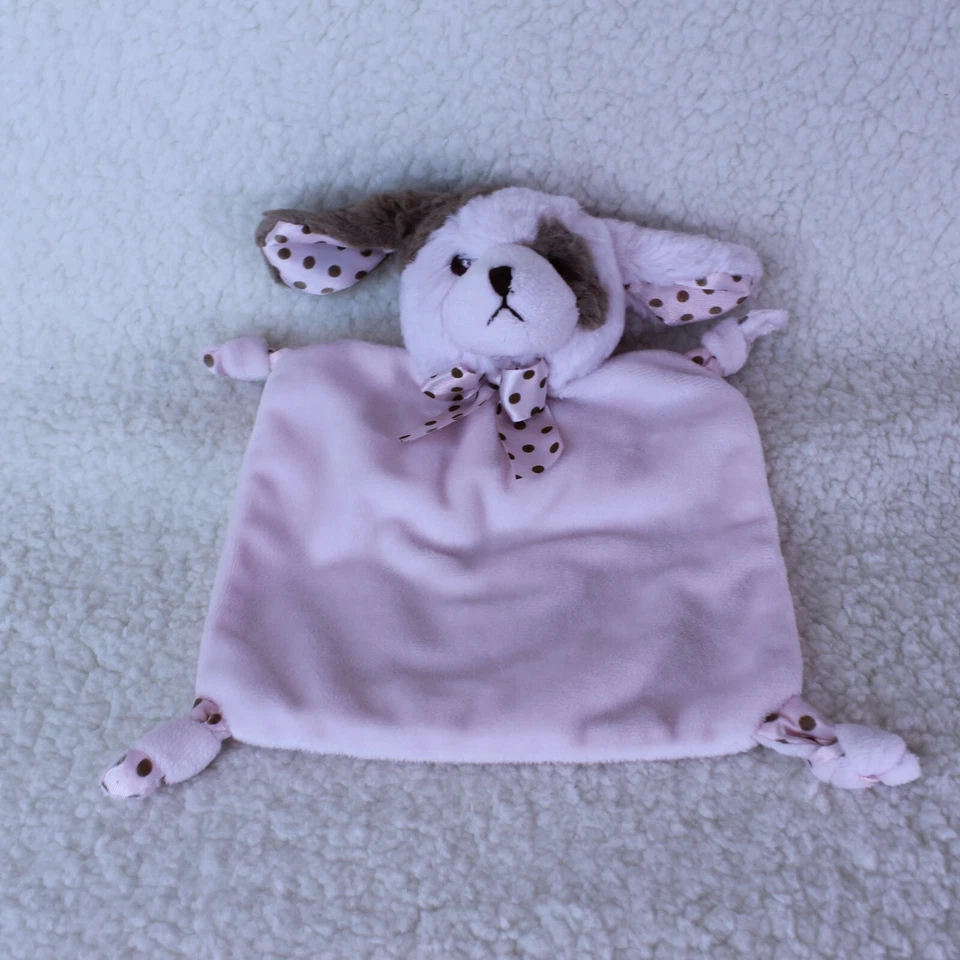MANTA DE SEGURIDAD LOVEY PUPPY perro Bearington rosa felpa 6,5" x 6,5" Wee Wiggles Foto 3 de 4
