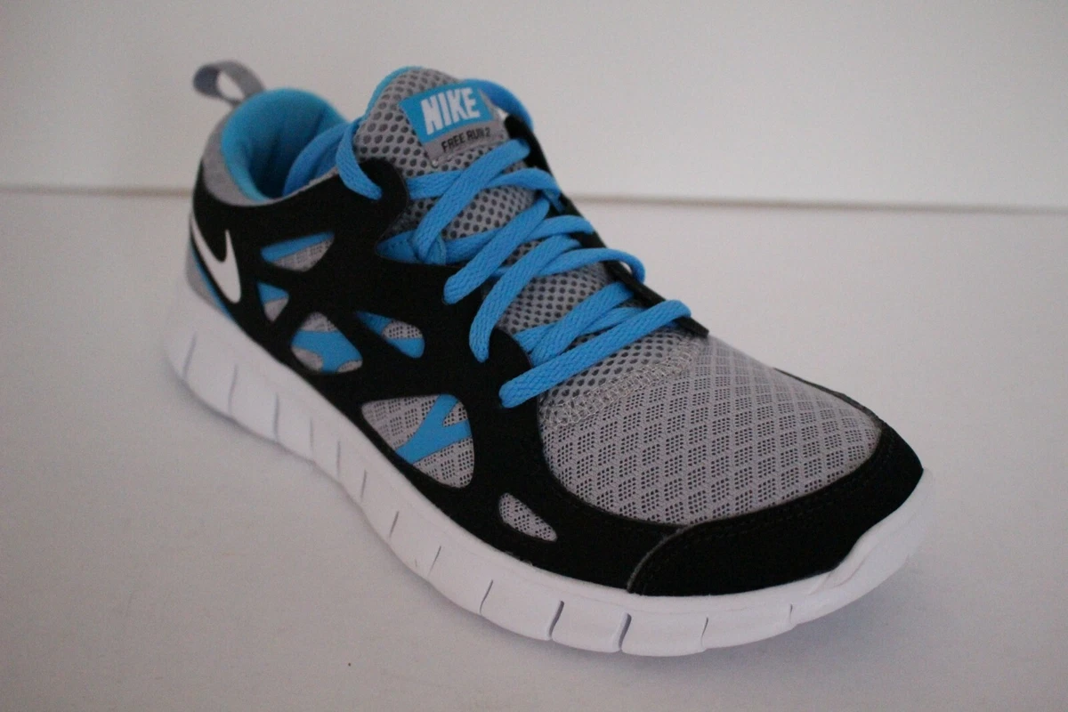 Nike Free Run 2 GS New Boy s Girl s Youth Vivid Blue Black Gray