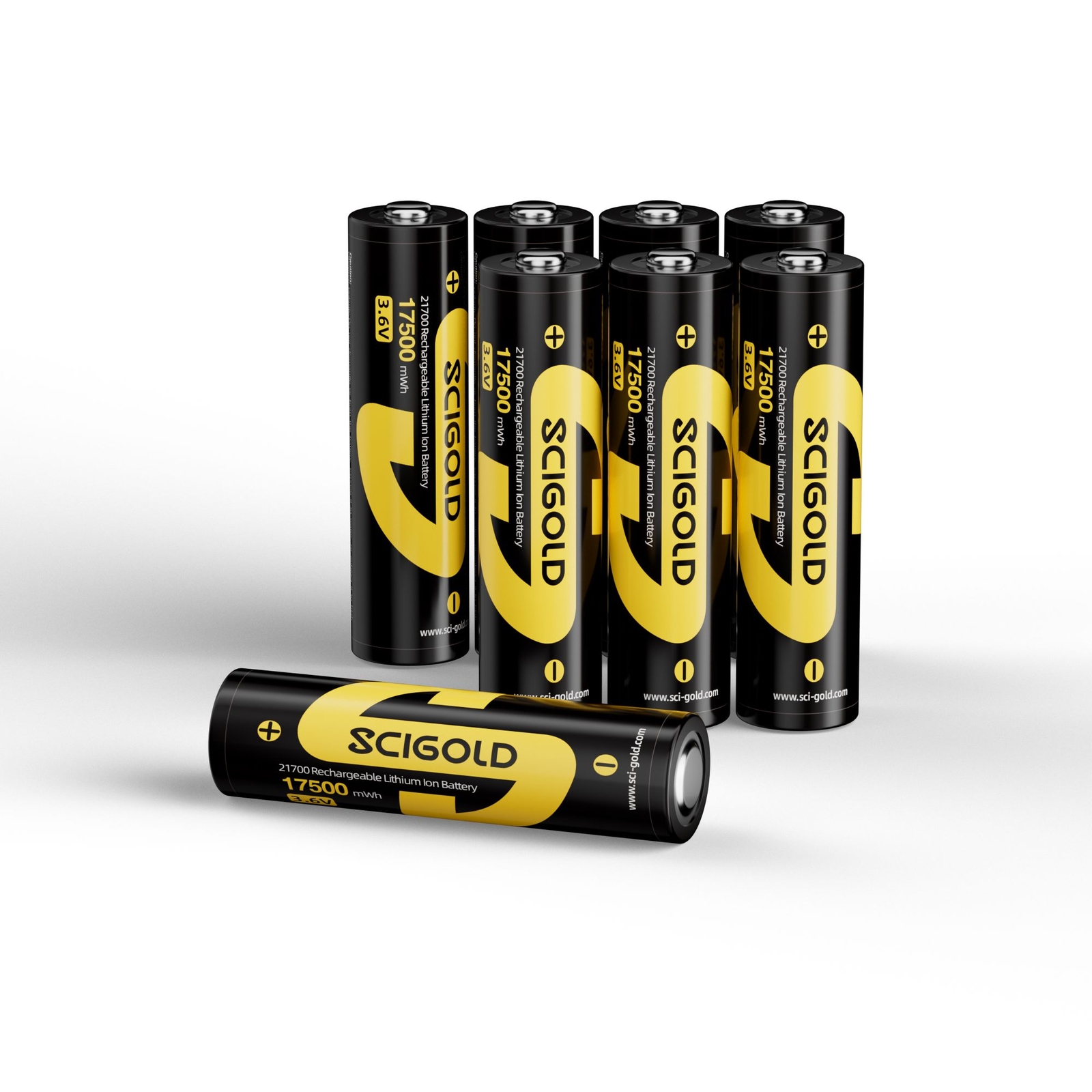 Scigold 21700 Rechargeable Battery 5000mAh Battery Large Capacity 3.6v (8 pack)