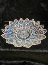 Vintage Iridescent Carnival Glass Petal Plate 