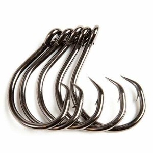 Maxximus Black Nickel Big Game / Shark / Large Fish Fishing Hooks 10/0