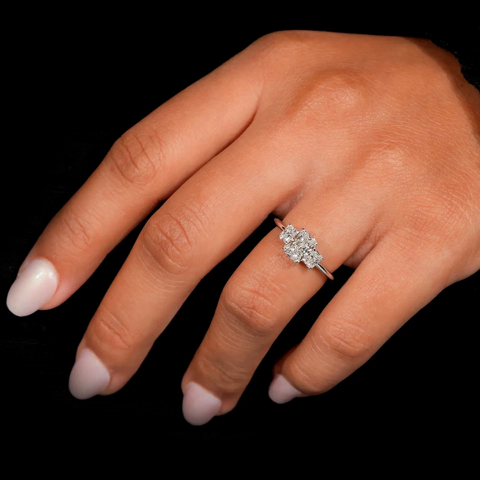 Radiant Cut Platinum Diamond Ring Certified Wedding 2 Carat IGI Lab Grown PT950 - Image 2 of 4