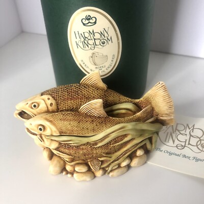 HARMONY KINGDOM  Journey Home  Salmon Fish Figurine Box NEW IN BOX w/Card