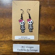 Skeleton Girl Earrings, Halloween Earrings