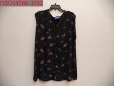 Pilling & Miss Belt Simply Vera Vera Wang Women Black Petal Mixed-Media Tunic XL