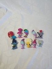 Trolls mini figures hard plastic Dreamworks DWA Lot Of 10 PVC Cake Toppers
