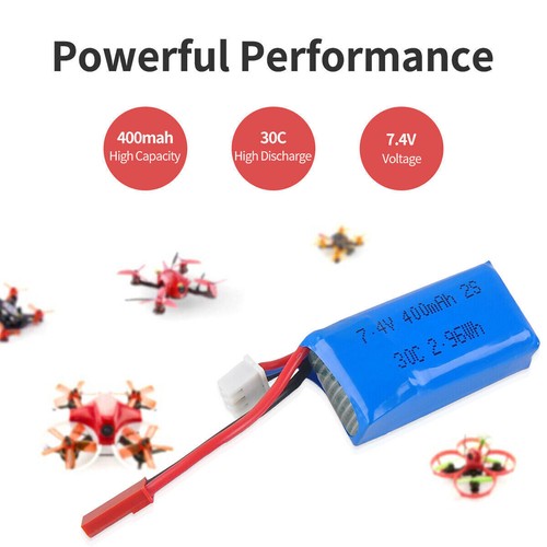 4x 400mAh 7.4V 30C 2S LiPo Battery w/ JST Plug for Micro FPV RC Drone Quadcopter - Picture 7 of 10