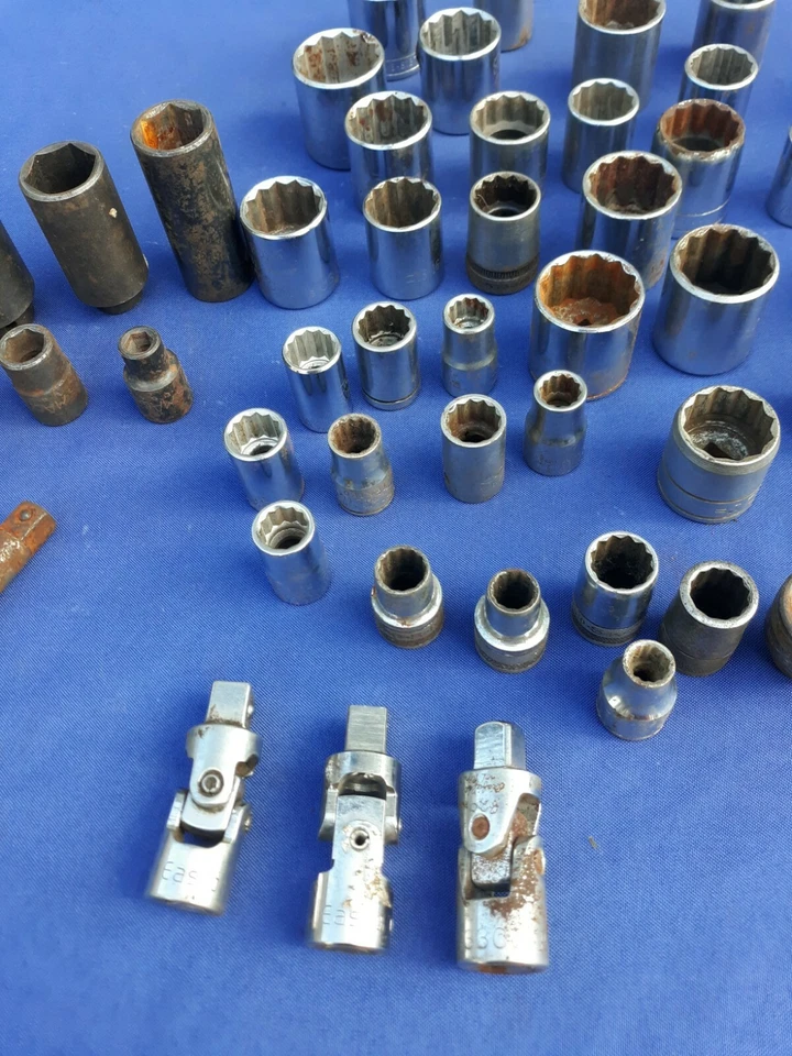 Assorted Lot 59 USA Sockets 1/2" Drive Metric Standard 6pt & 12p w/1/2" Swivels - Image 2 of 4