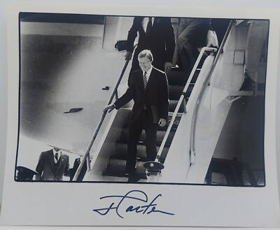Jimmy Carter Signed 8x10 Photo Autographed Exiting Air Force One