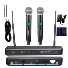 Professional 2CH UHF Handheld Wireless Microphone System Studio Party Stage Mic