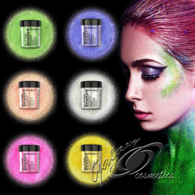 Stargazer Kosmetik NEON lose GLITZER Shaker Gesicht Körper Nägel leuchten unter UV Licht