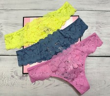 Victoria's Secret The Lacie Thong Underwear Floral Lace Panty