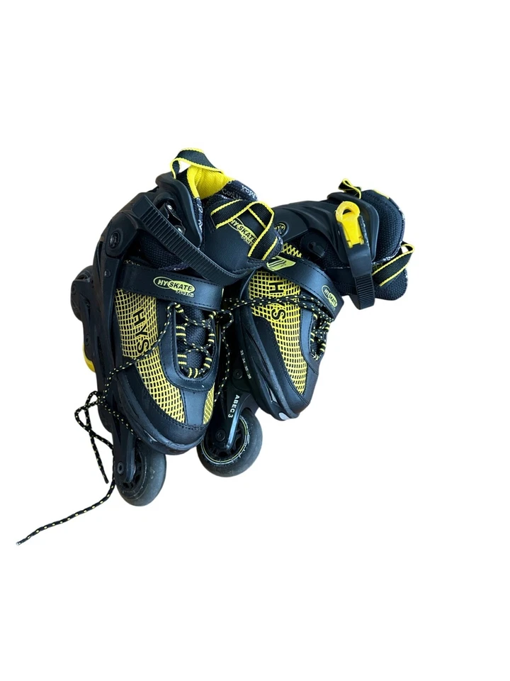 Hyskate Junior verstellbare Inline Skates Jugend Gr. 33-36 schwarz gelb ABEC 3 Rollen - Bild 2 von 4
