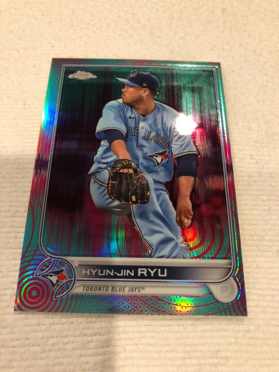 HYUN-JIN RYU 2022 TOPPS CHROME SONIC ACQUA/PINK REFRACTOR NO. 122