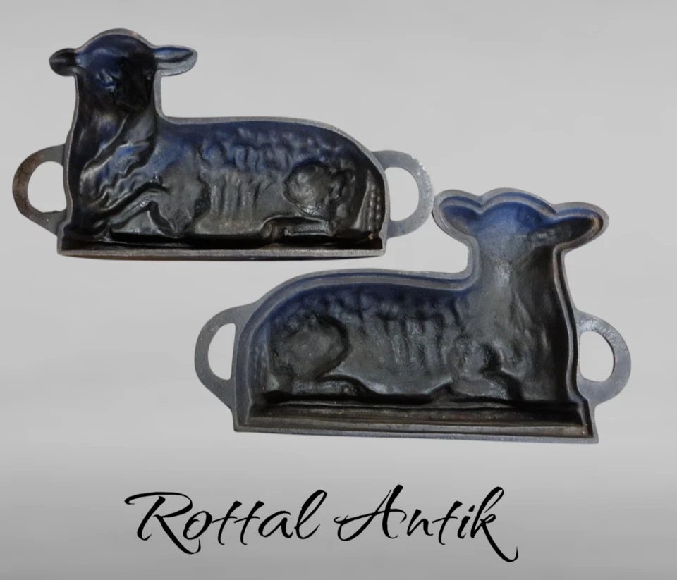 282252  orig. antike große Backform Lamm/Osterlamm Gusseisen - Bild 4 von 4