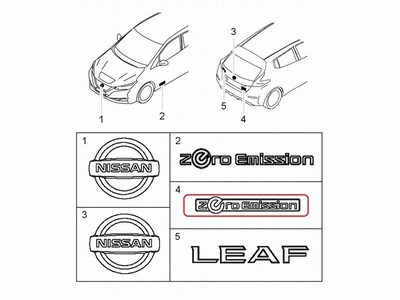 NEW] JDM Nissan LEAF ZE1 Emblem Rear 