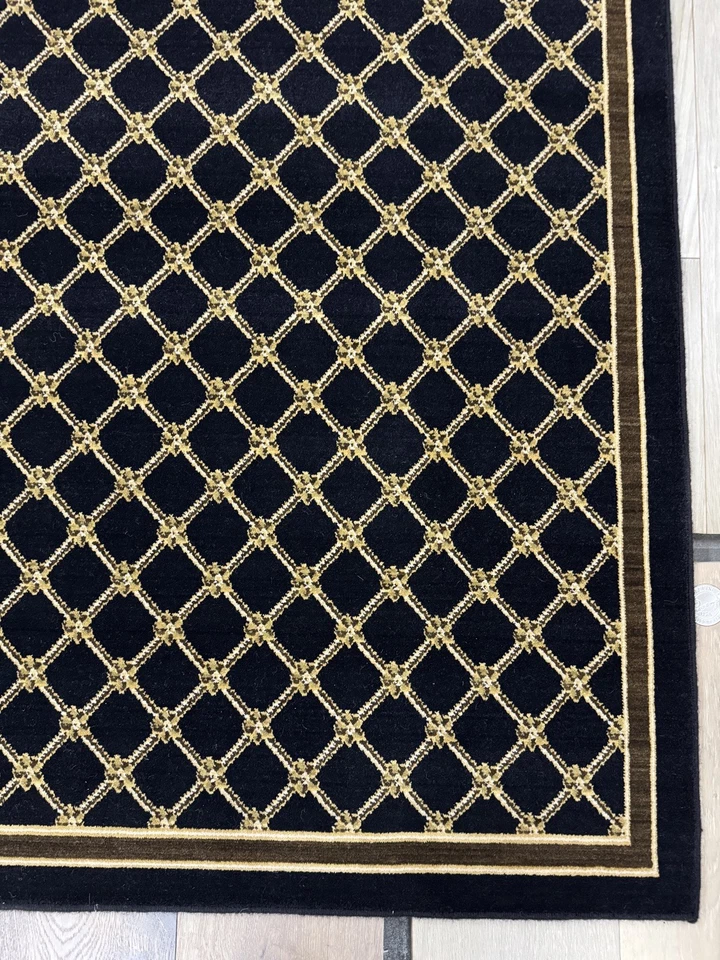Karastan English Manor Coll. Coventry Trellis Black 5'7x7'11 100% Wool rug ::NEW - Image 2 of 4