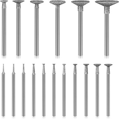 Stone Carving Set Diamond Burr Bits Compatible with Dremel, 17PCS Polishing Kits