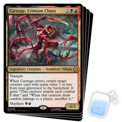 CARNAGE, CRIMSON CHAOS X4 Marvel's Spider-man SPM Magic MTG MINT