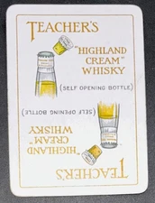 1 SWAP PLAYING CARDS OLD WIDE ENGLISH  WHISKY TEACHER’S HIGHLAND CREAM