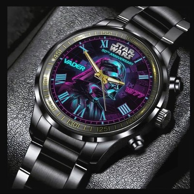 Star Wars 50th Anniversary Black Stainless Steel Watch