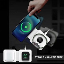 2IN1 Foldable Magnetic Wireless Charger For iPhone Apple Watch Samsung Huawei US