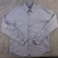Untuckit Shirt Medium Long Sleeve Button Up Blue Solid Pocket Cotton