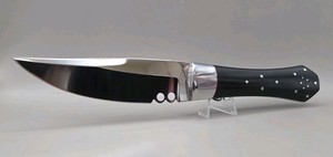  Steve Powers Custom Big Fighting Knife Black Micarta Coffin Handle 