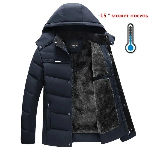 Winter Jacket -15 Degree Thicken Men Parkas Hooded Fleece Outwear Cotton Coat
Opens in a new window 