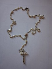 Vintage Necklace  Rosary  Jerusalem  1940's Mother-of-Pearl