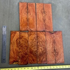 Amboyna Burl Wood Bookmatched 10 Pieces, 5 Pairs Knife Scales Inlay Wood