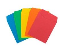 Hygloss Products Self-Adhesive Library Pockets, Assorted Primary Colors