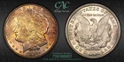 CACG MS-64 1921-S Morgan Silver Dollar, Gorgeous, Golden, End-Roll Toner!