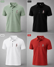 mens Luxury Polo Style T-shirt Casual Smart Fit Short Sleeve Premium cotton Top