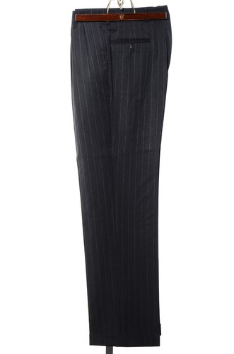 40R Jos A Bank Travelers Dark-Gray Pinstriped Wool 2-Piece Suit 31x32 Trousers M - Picture 8 of 14