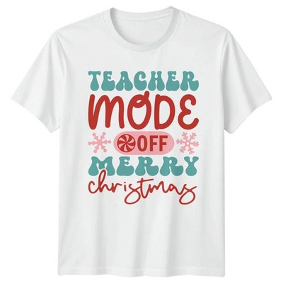 Teacher Mode Off Merry Christmas Damen T-Shirt Holiday Teacher Teaching
