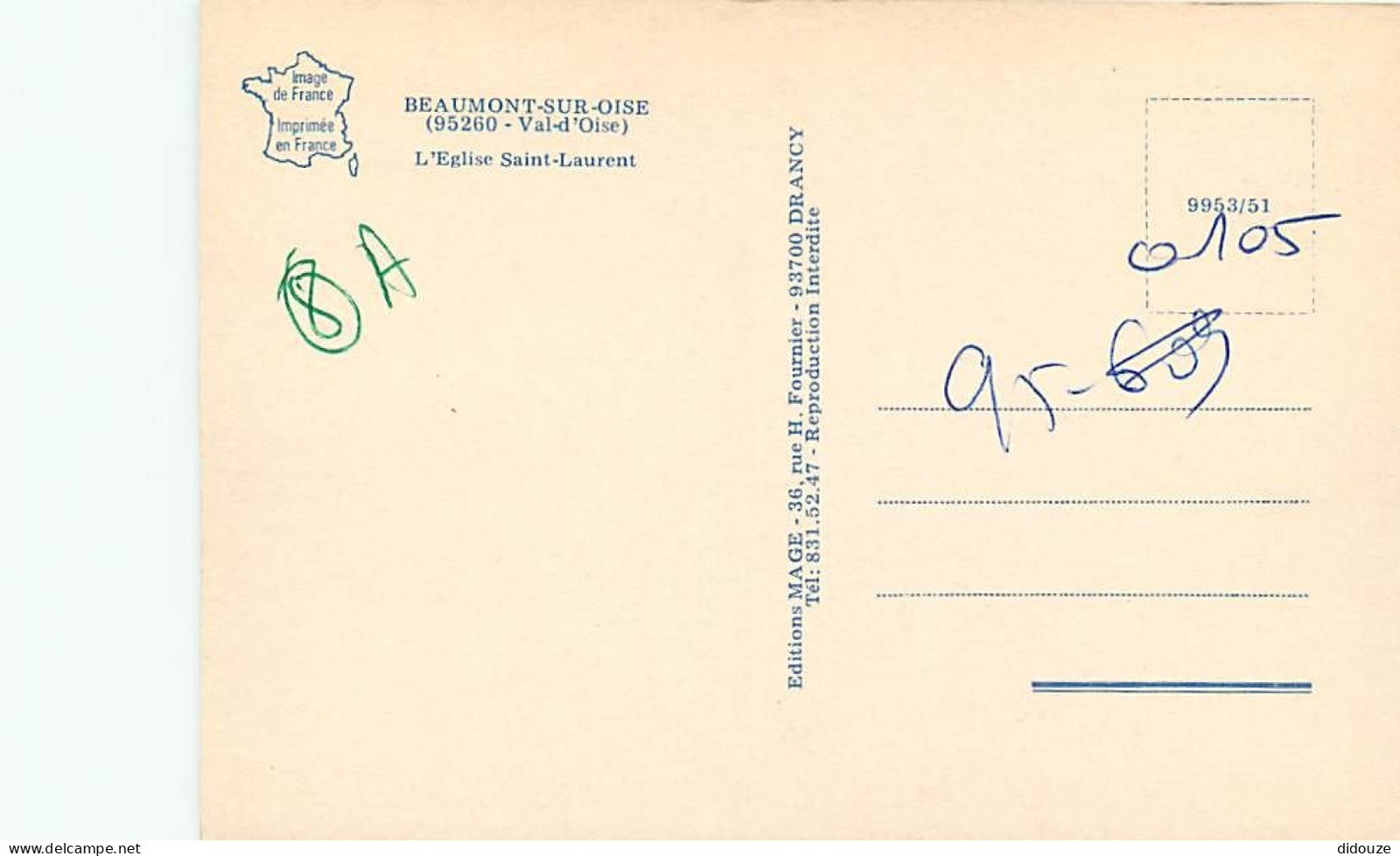 Postcard - 95 - Beaumont sur Oise - L'Eglise Saint-Laurent - CPM - See Sca thumbnail 2