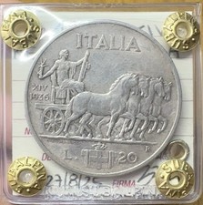 MONETA REGNO D' ITALIA 20 LIRE IMPERO 1936 XIV RARA sigillata SPL SUBALPINA