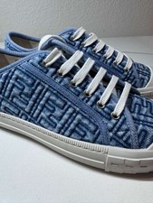Fendi Domino Blue Denim FF Logo Platform Logo...