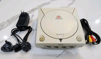 Sega Dreamcast Console NTSC-J HKT-3000 With New Dreampsu Power Supply and Cables