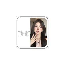 Boho Crystal Butterfly Stud Earrings Silver Butterfly Wings Earrings Cute Butter