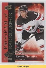 2018 Upper Deck Team Canada Juniors Program of Excellence Conor Timmins READ 8eo