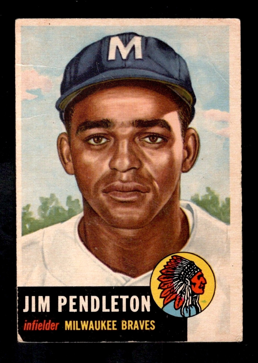 1953 Topps Baseball Card #185 Jim Pendleton Milwaukee Braves VG