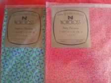 VTG NORCROSS CHRISTMAS WRAPPING PAPER RUBY/SAPPHIRE TERRAZZO 4 SHEETS 30"X20" 