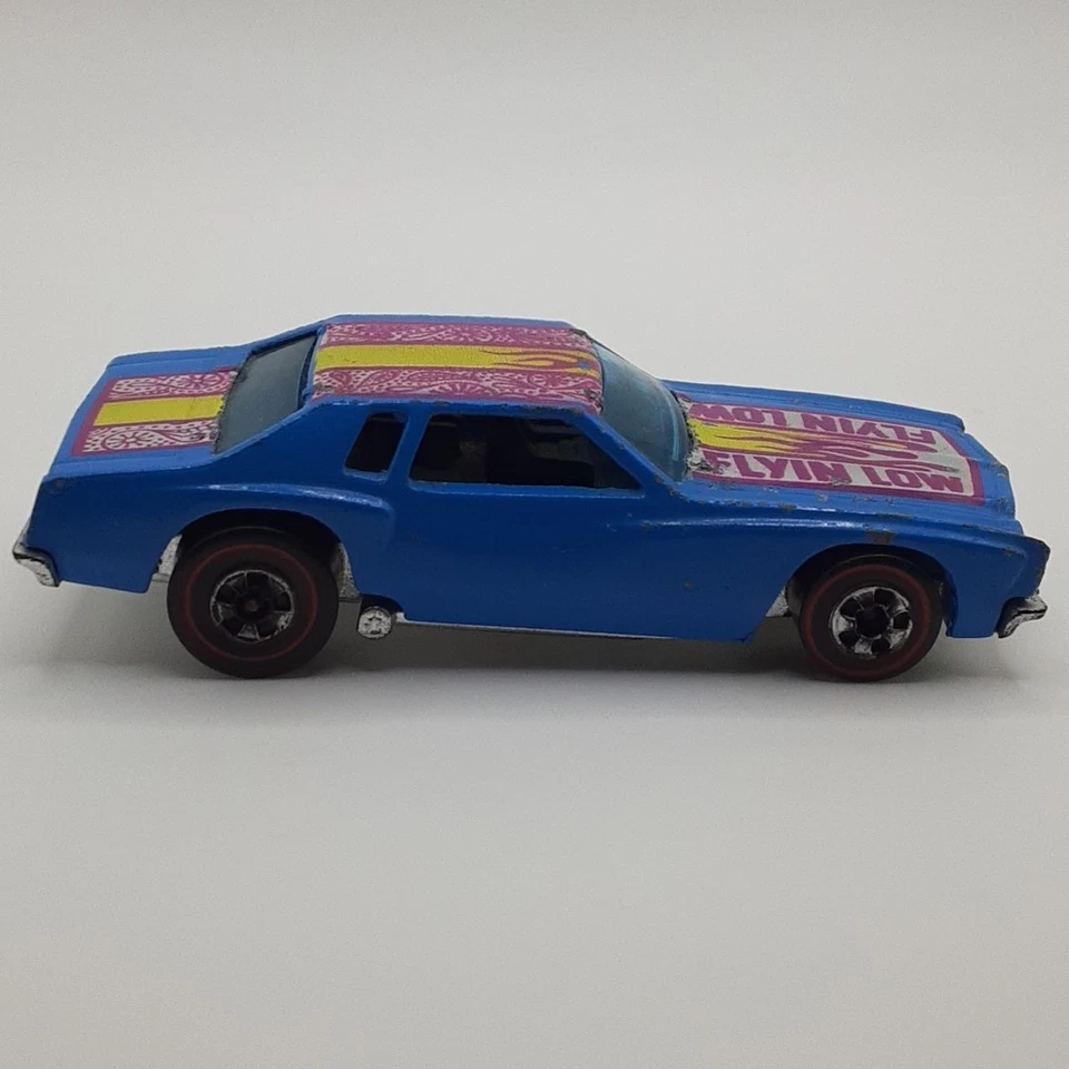 Hot Wheels Redline Monte Carlo Lowdown Flyin Low Car 1974 azul hecho en Hong Kong Foto 4 de 4