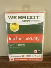 Webroot SecureAnywhere Internet Security 3 Devices Windows 10 & iOS New Sealed