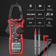 HT206B Digital Clamp Meter Voltmeter Amp Ohmmeter Tester AC/DC LCD MultimeterCl