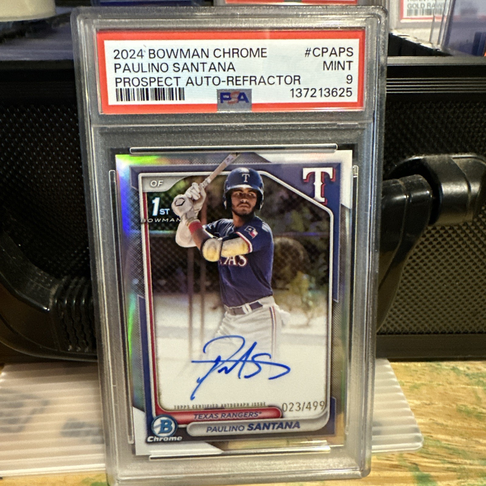 2024 Bowman Chrome Paulino Santana Refractor 1st Prospect Auto #/499 PSA 9 RC