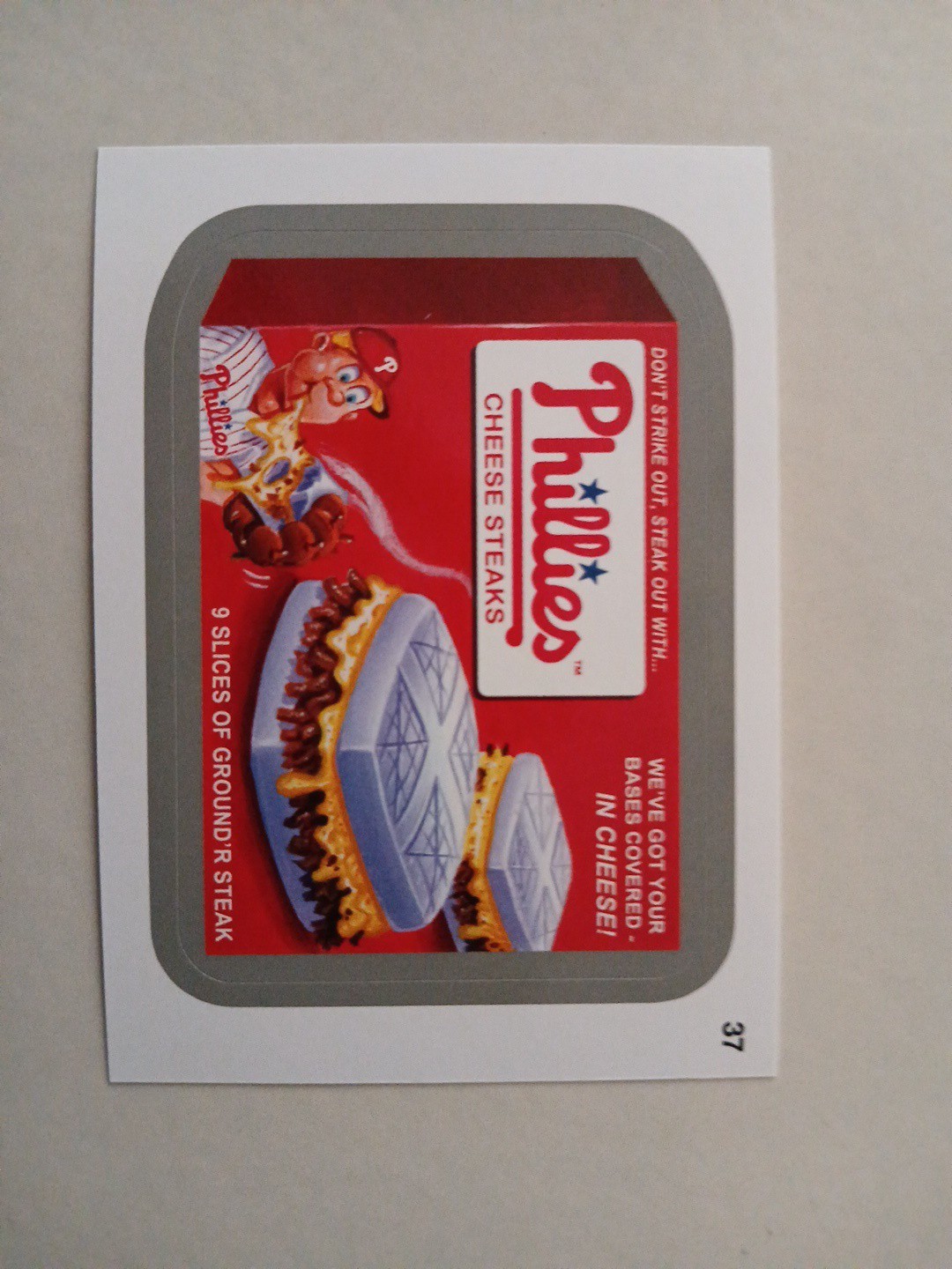 2016 Topps MLB Wacky Packages Silver Phillies Cheese Steaks #37 0n8