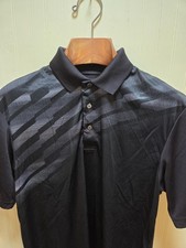 Ben Hogan Performance Polo Shirt Mens Medium Black PowerAir Golf Stripe
